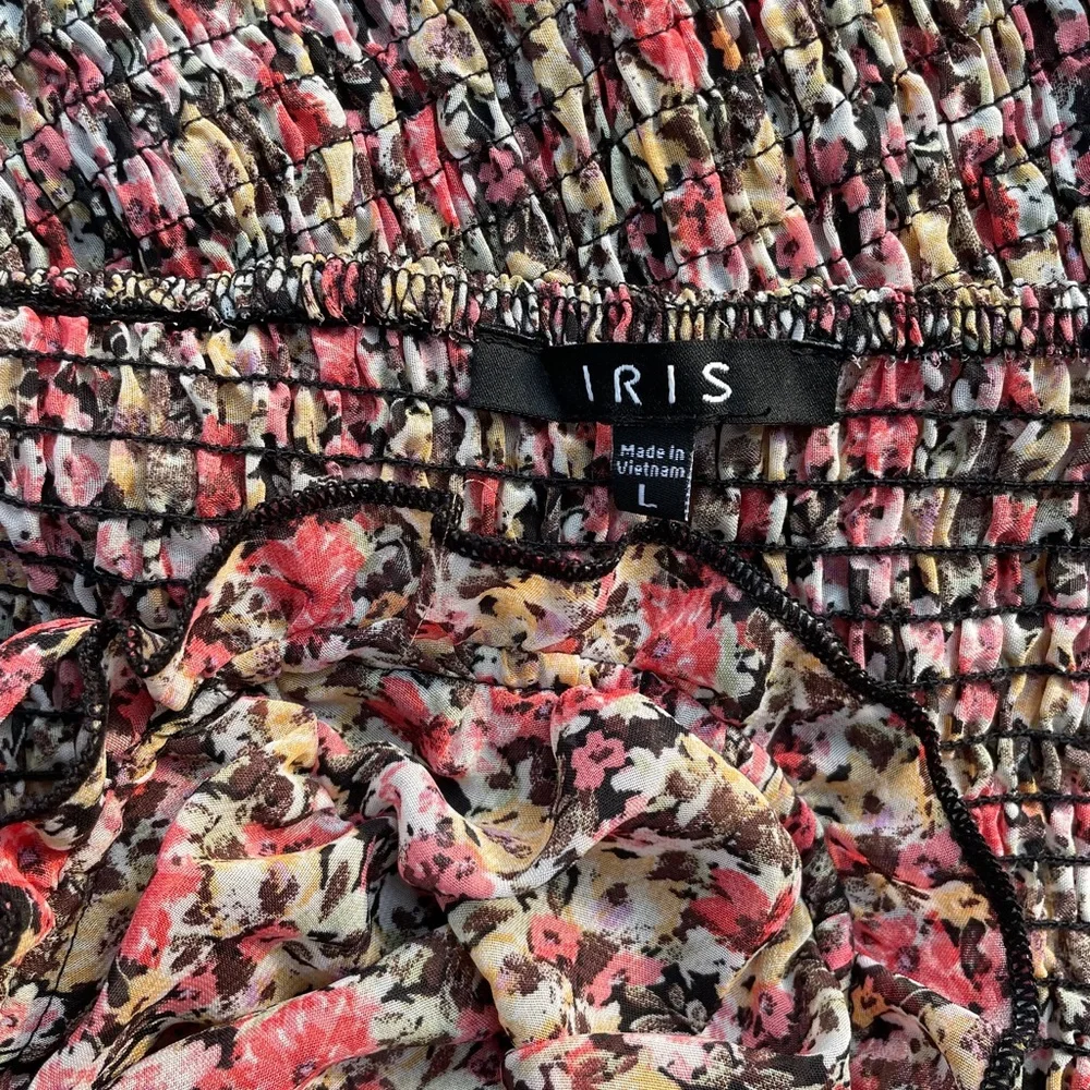 UO Iris Black Floral Sweetheart Spaghetti Strap Ruched Stretch Mini Dress - Picture 8 of 12